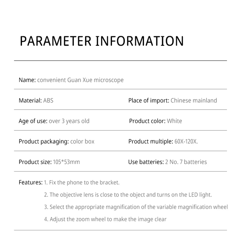 Handheld Microscope Kit Lab LED Light 60X 120X Home School Biology Science Educational Toys for Children Brinquedo STEM Gift - ToylandEU