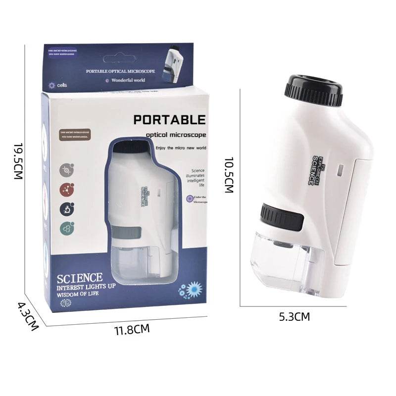 Handheld Microscope Kit Lab LED Light 60X 120X Home School Biology Science Educational Toys for Children Brinquedo STEM Gift - ToylandEU