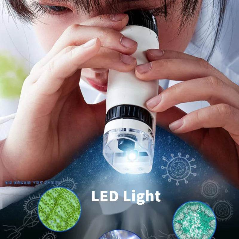 Handheld Microscope Kit Lab LED Light 60X-120X for Kids Biological Science Educational Toys Brinquedo STEM Gift - ToylandEU