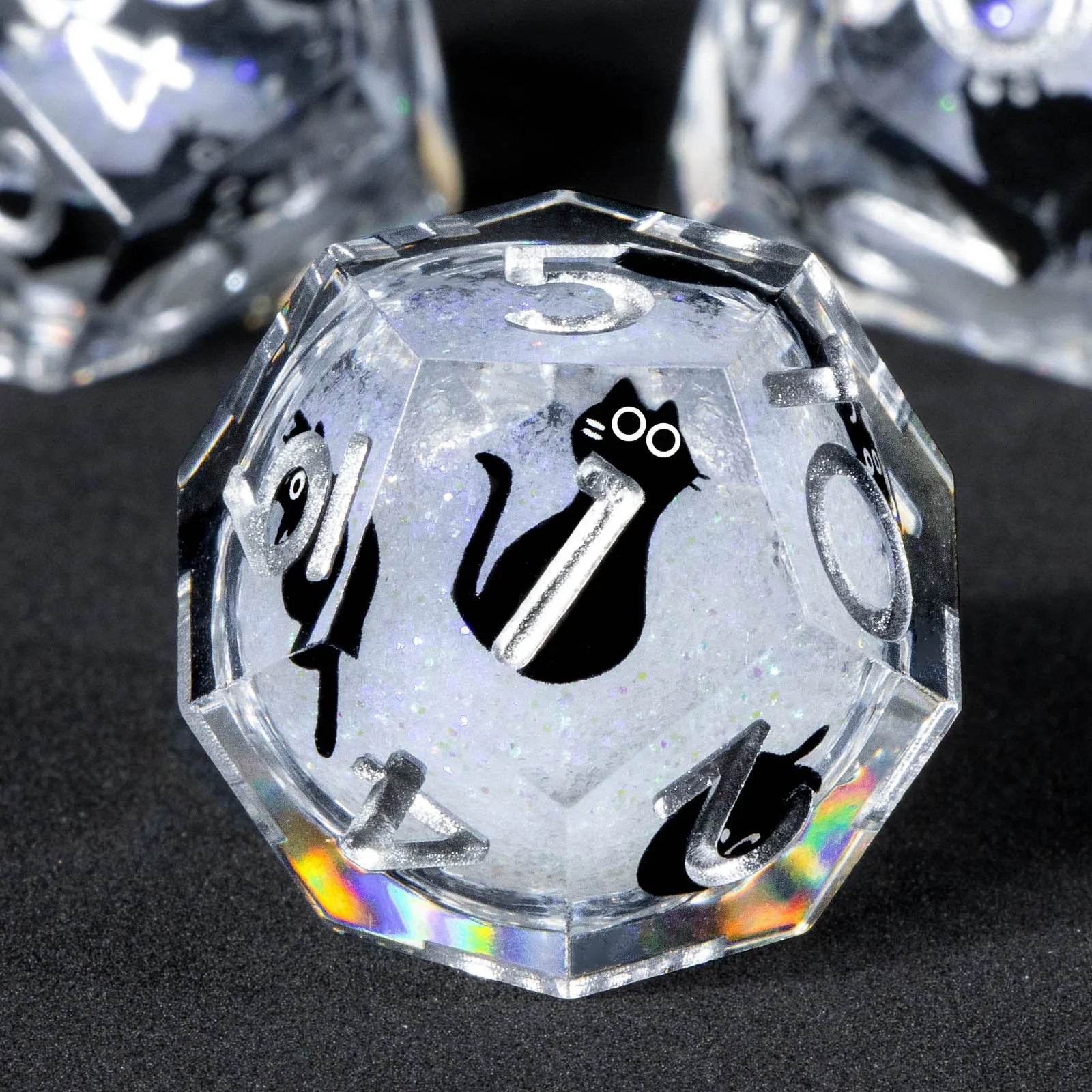 Handmade Artisan DND Dice Set 7-Piece Designer Resin Dice with Sharp Edges Perfect for Dungeon and Dragon RPG and MTG Games - ToylandEU