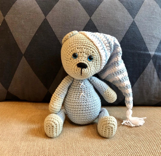Handmade Crochet Teddy Bear Soft Natural Baby Toy Friend - ToylandEU