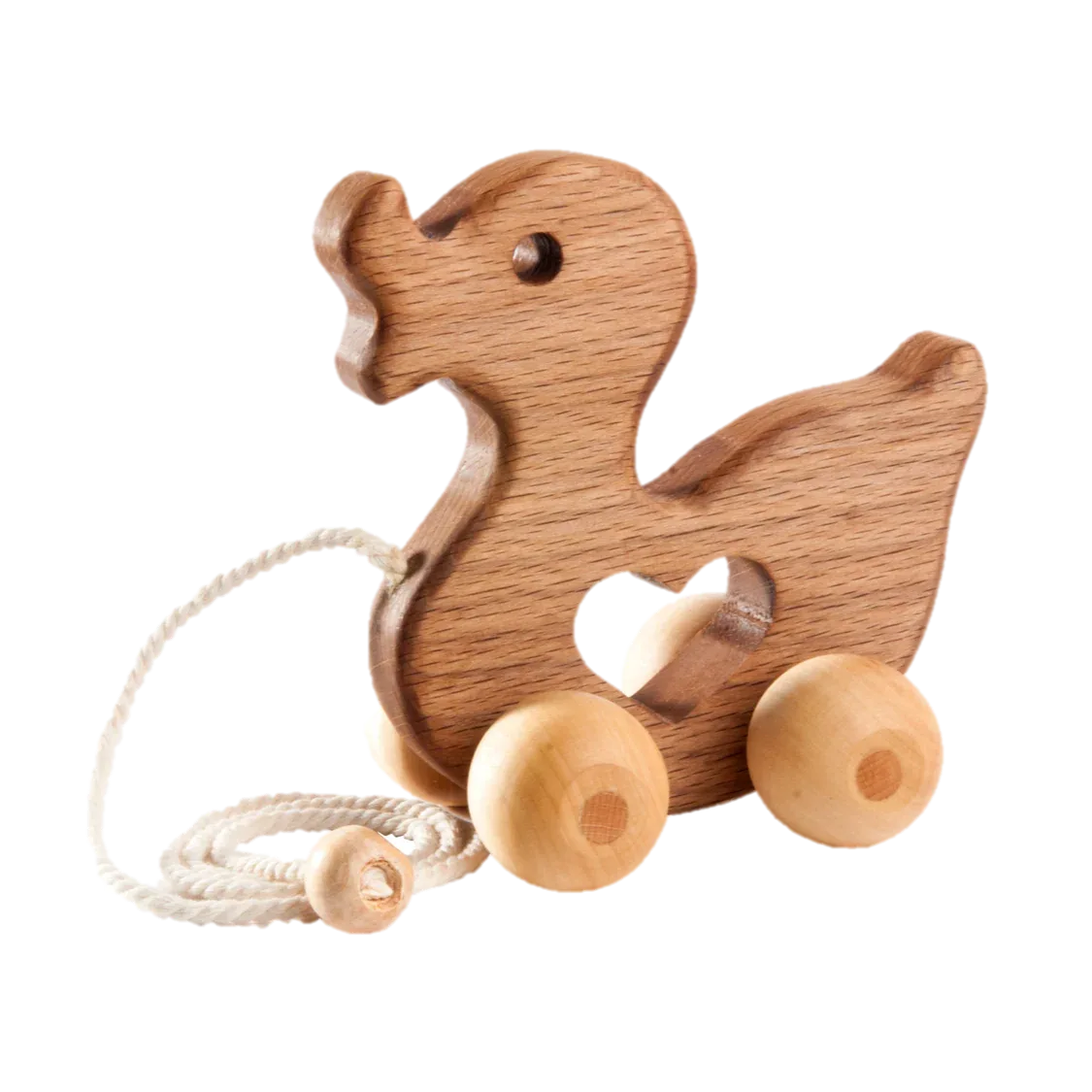 Handmade Duck Pull Along Toy With Smooth Edges For Babies - ToylandEU