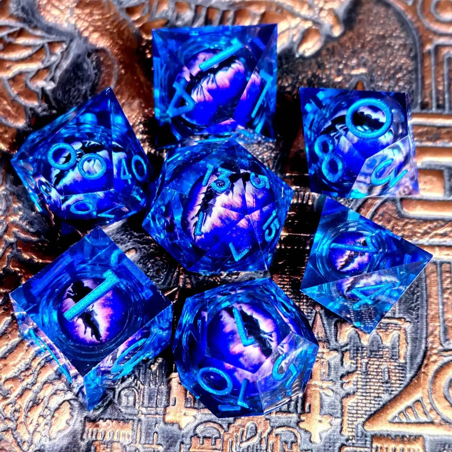  Handmade High-Quality DnD Dice Set - Unique Dragon Eye Core -  ToylandEU™