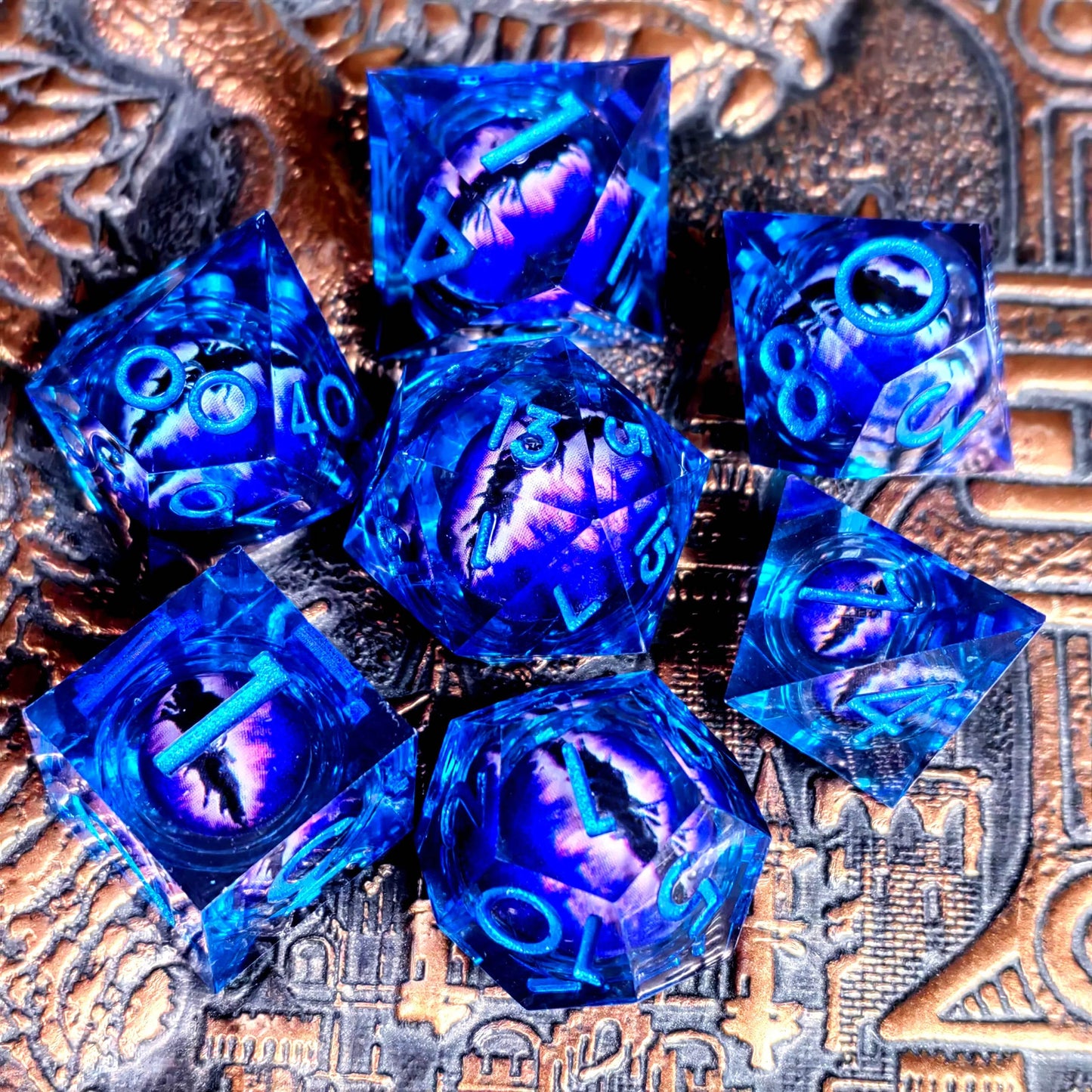 Handmade High-Quality DnD Dice Set with Spinning Dragon Eye Core for Tabletop RPG Enthusiasts - ToylandEU
