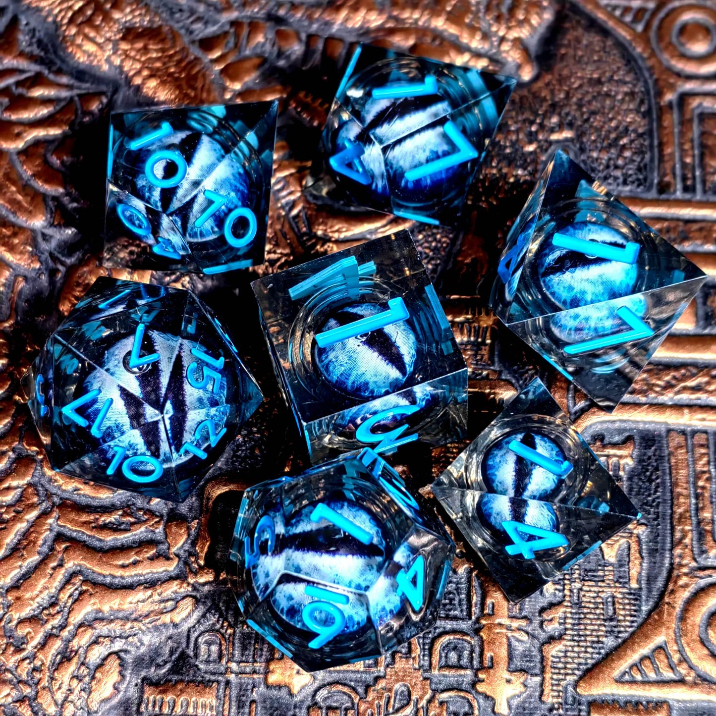 Handmade High-Quality DnD Dice Set with Spinning Dragon Eye Core for Tabletop RPG Enthusiasts - ToylandEU