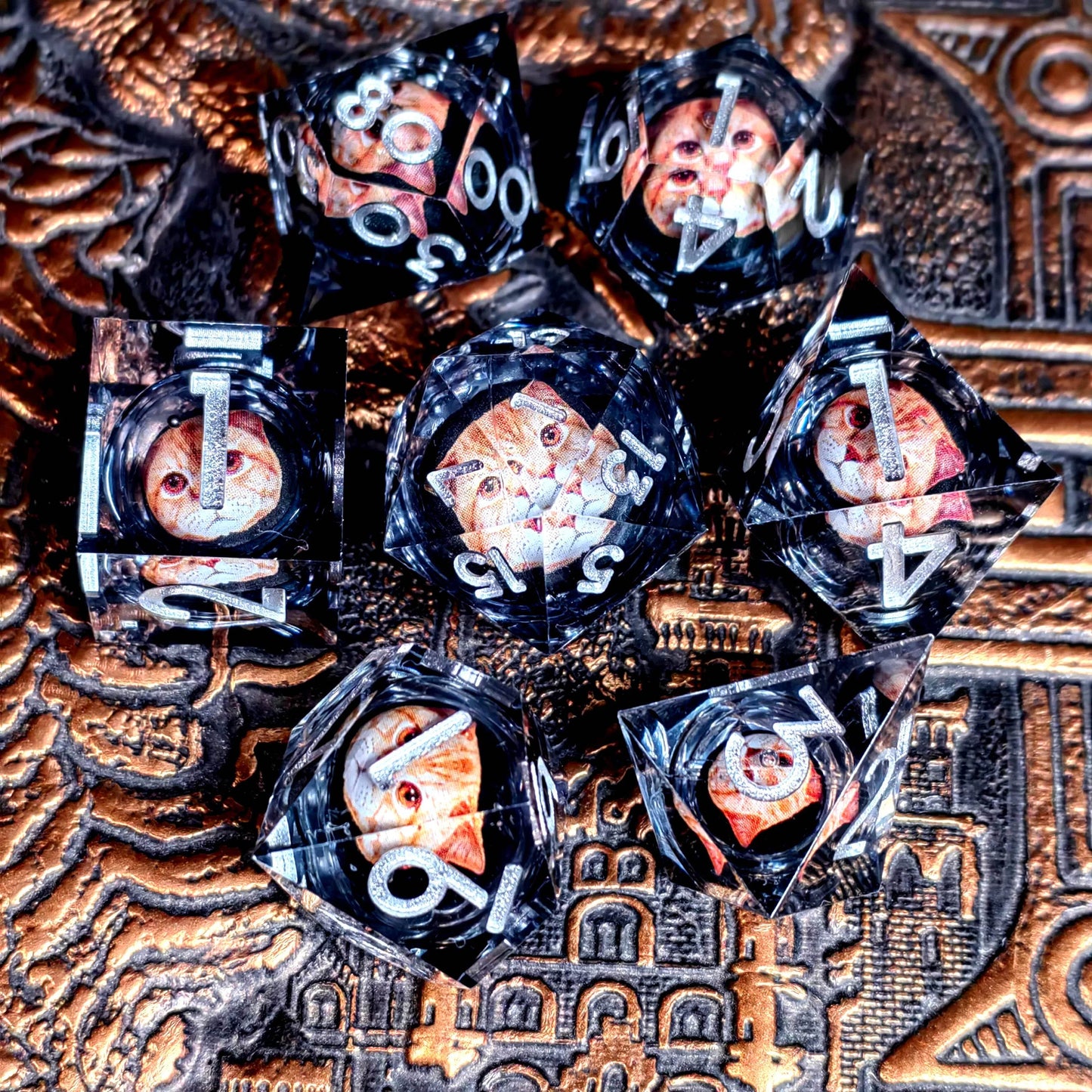 Handmade High-Quality DnD Dice Set with Spinning Dragon Eye Core for Tabletop RPG Enthusiasts - ToylandEU