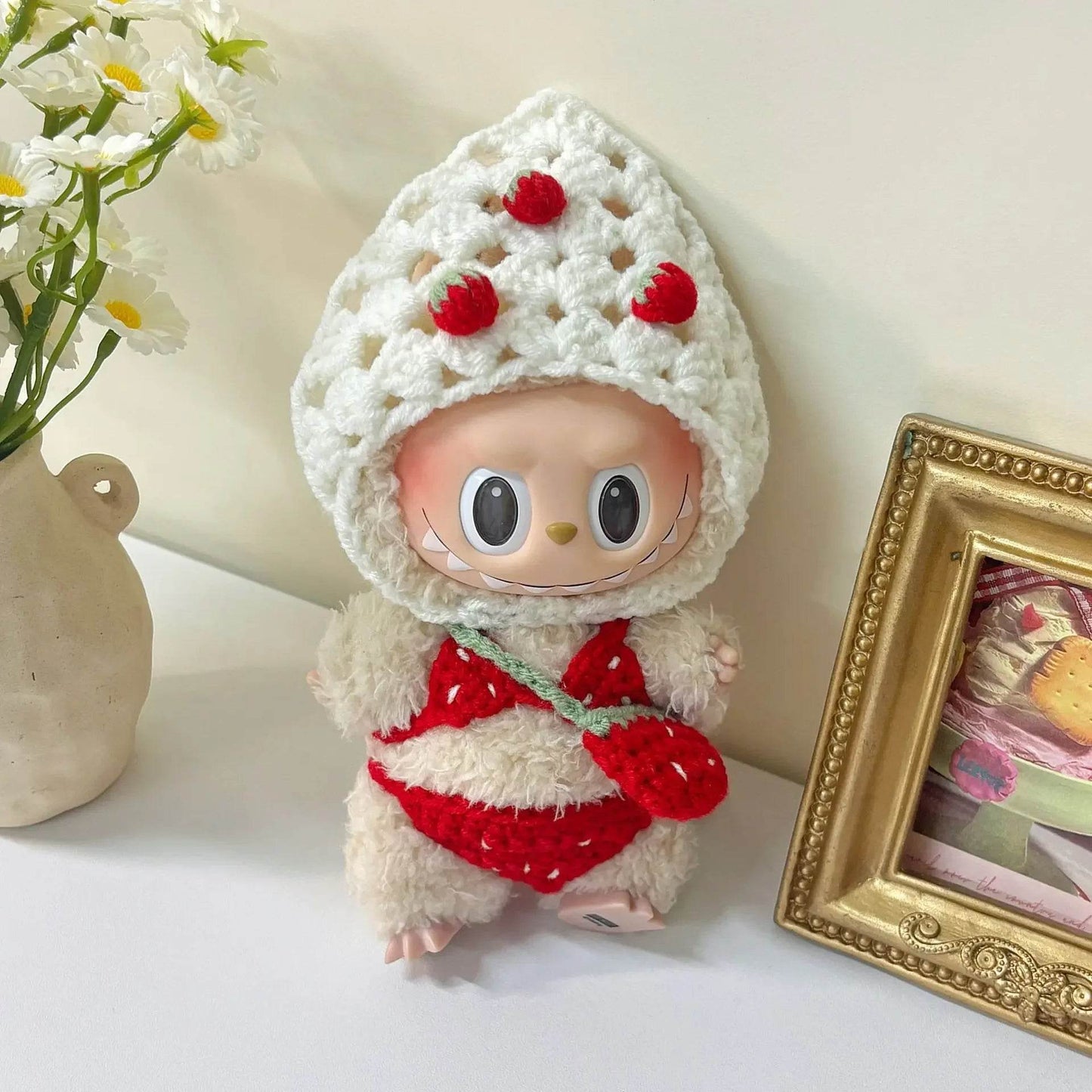 Handmade Labubu Doll Bikini Strawberry Crochet 15cm Dolls - ToylandEU