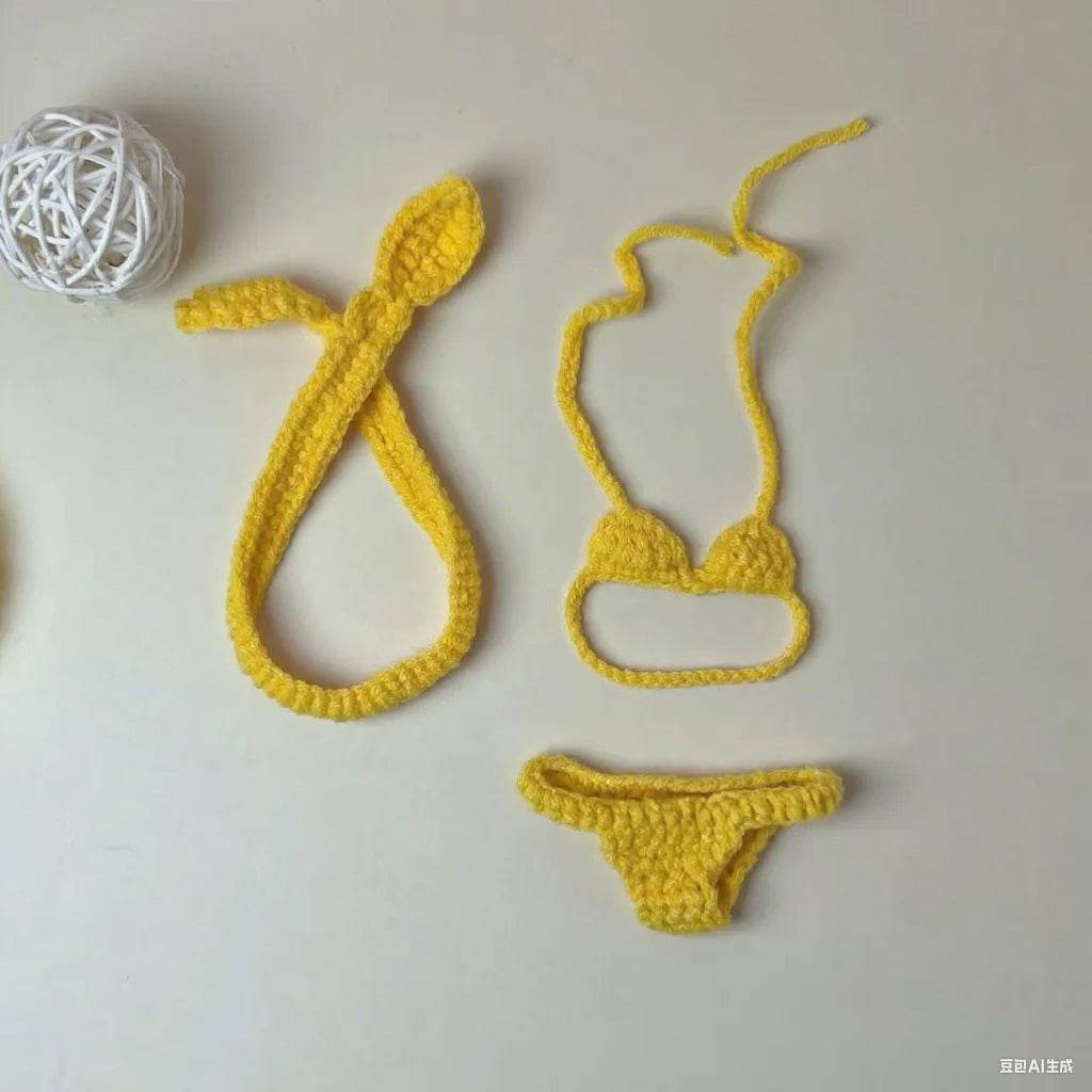 Handmade Labubu Doll Bikini Strawberry Crochet 15cm Dolls - ToylandEU