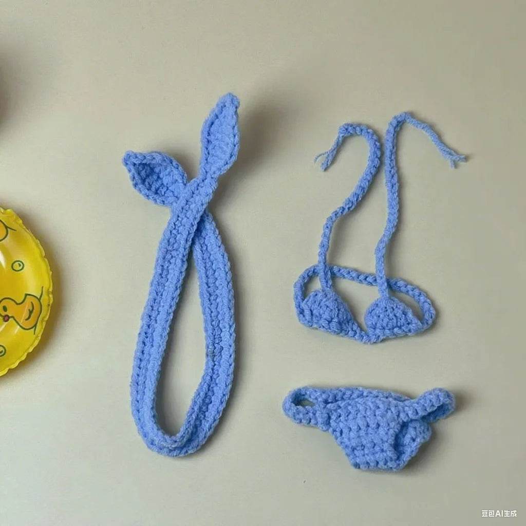 Handmade Labubu Doll Bikini Strawberry Crochet 15cm Dolls - ToylandEU