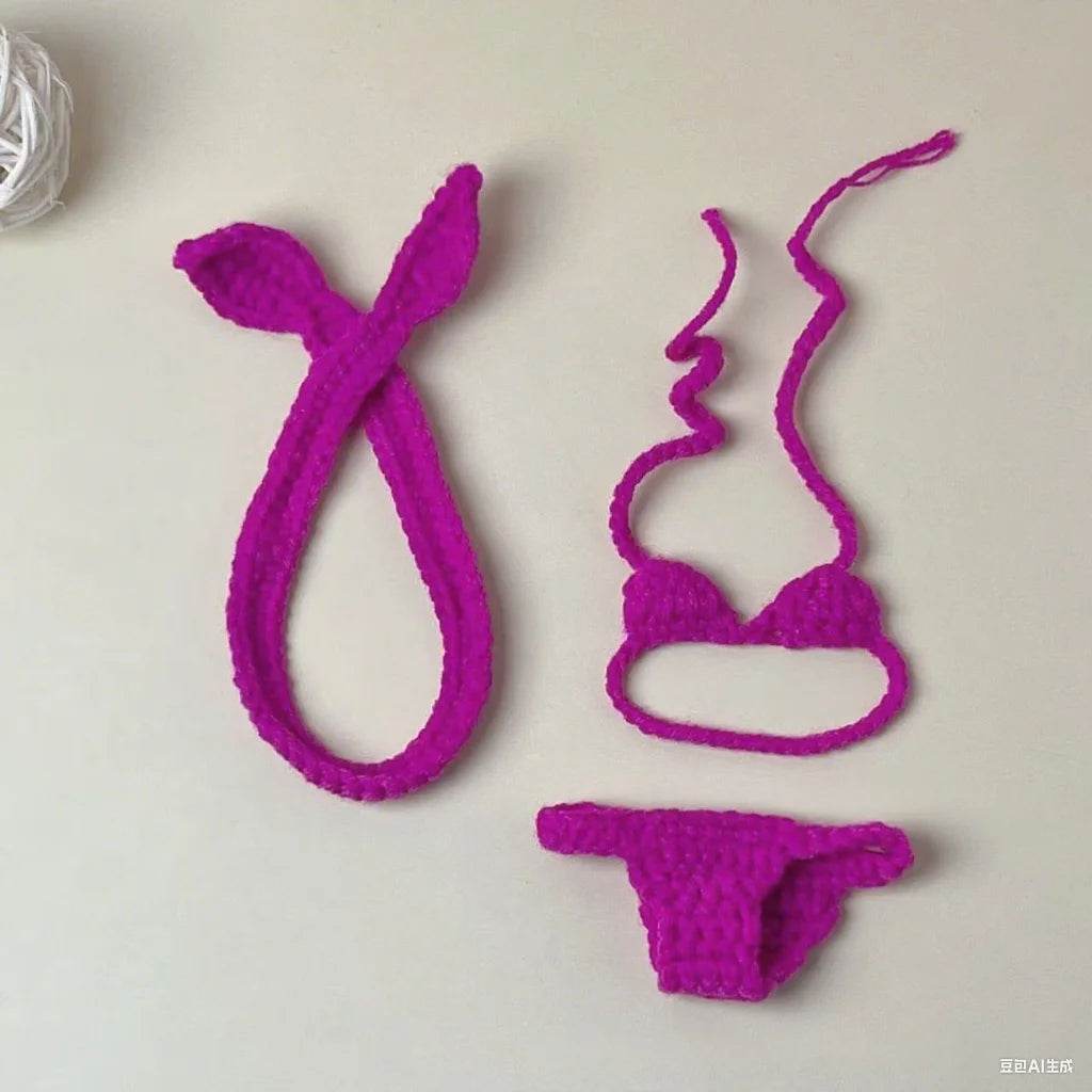 Handmade Labubu Doll Bikini Strawberry Crochet 15cm Dolls - ToylandEU