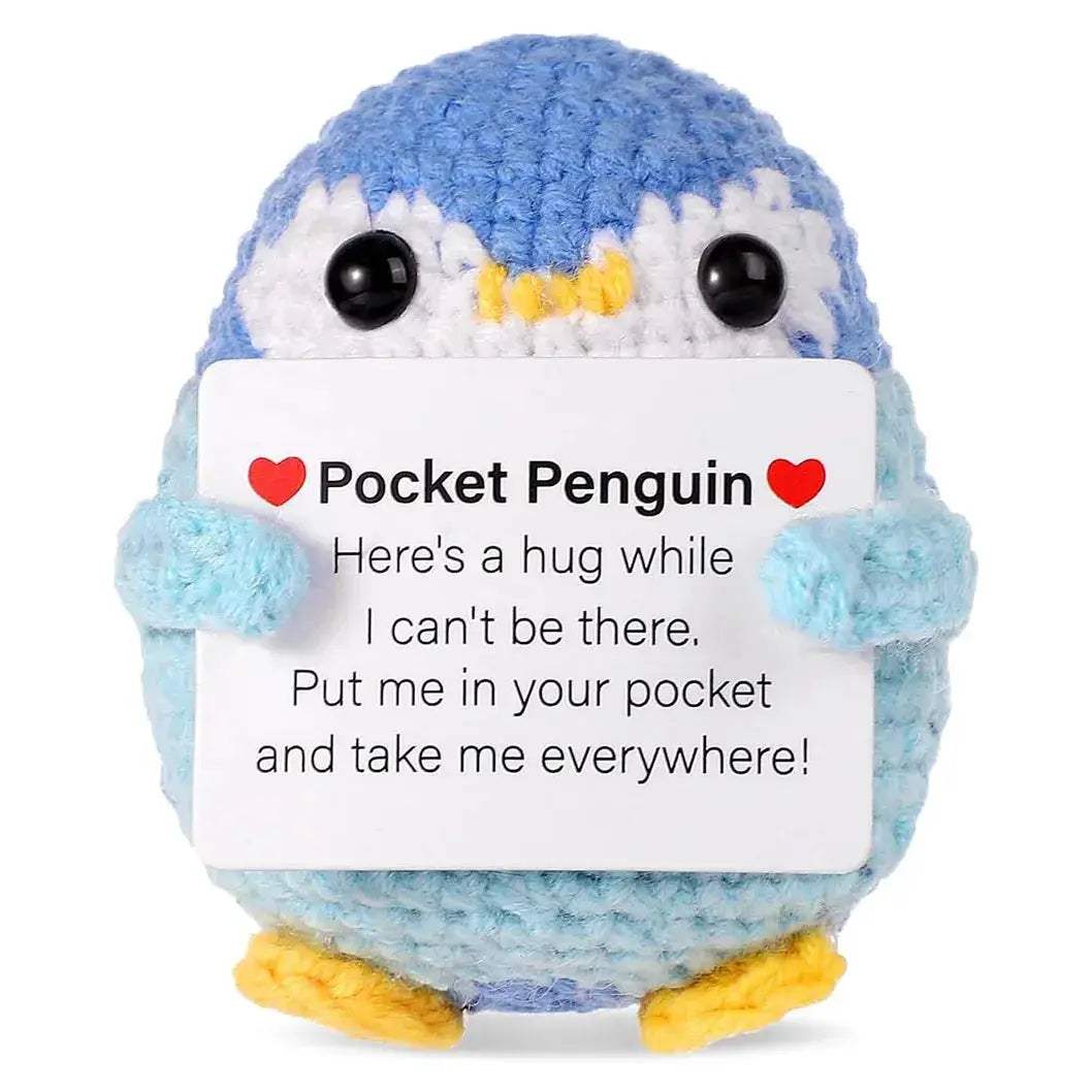 Handmade Positive Energy Knitted Penguin Doll For Home Decor - ToylandEU