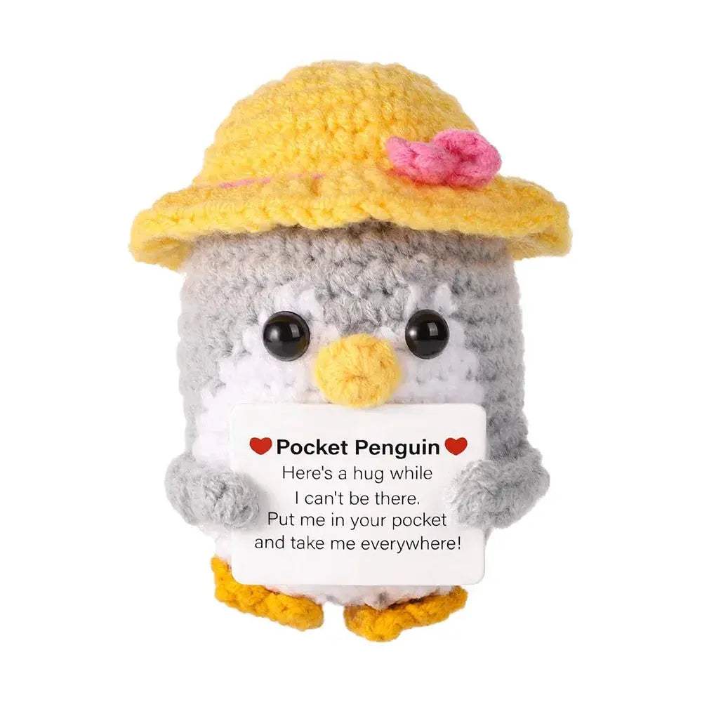 Handmade Positive Energy Knitted Penguin Doll For Home Decor - ToylandEU