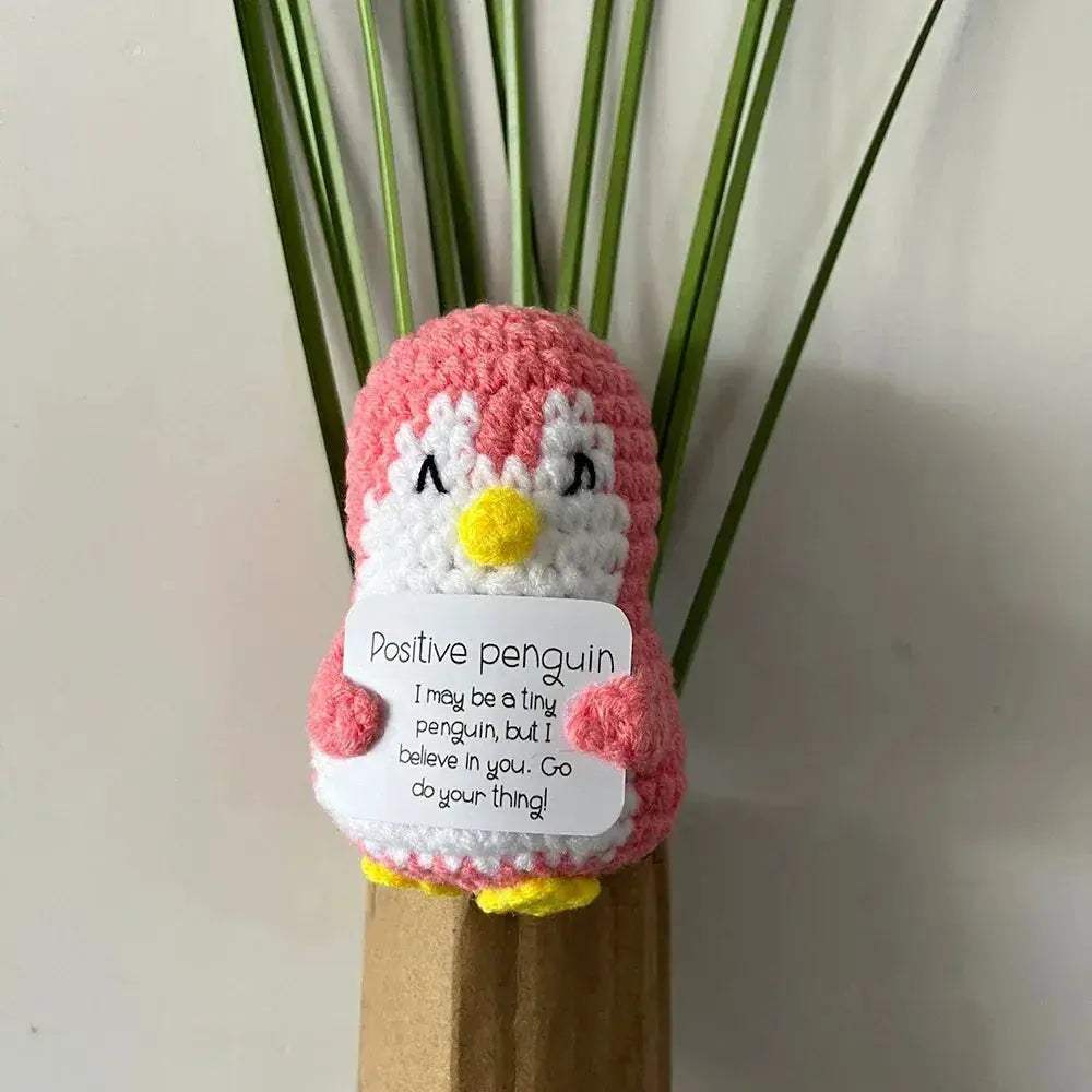 Handmade Positive Energy Knitted Penguin Doll For Home Decor - ToylandEU