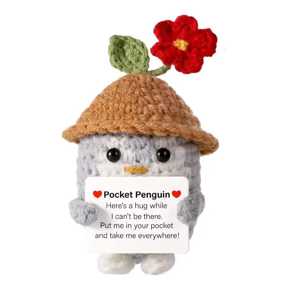 Handmade Positive Energy Knitted Penguin Doll For Home Decor - ToylandEU