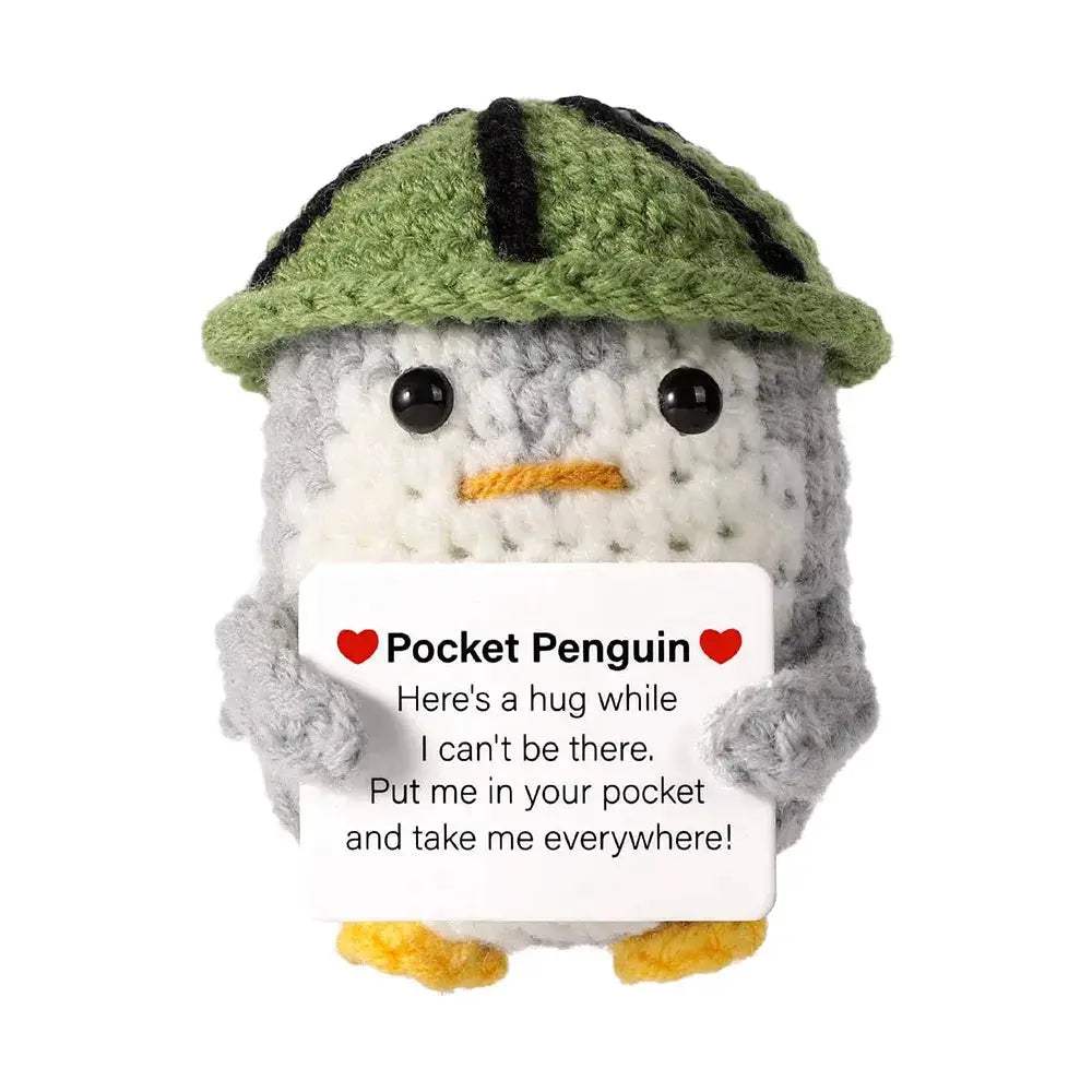 Handmade Positive Energy Knitted Penguin Doll For Home Decor - ToylandEU