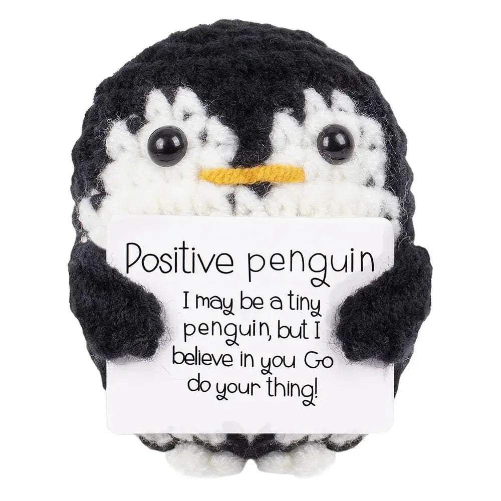 Handmade Positive Energy Knitted Penguin Doll For Home Decor - ToylandEU