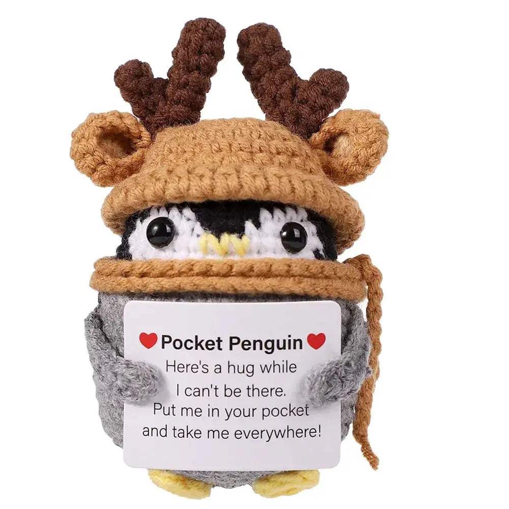 Handmade Positive Energy Knitted Penguin Doll For Home Decor - ToylandEU