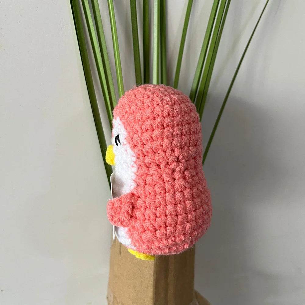Handmade Positive Energy Penguin Doll With Card Home Decoration Knitting Penguin Doll Ornament Room Decor Christmas Party Gifts - ToylandEU