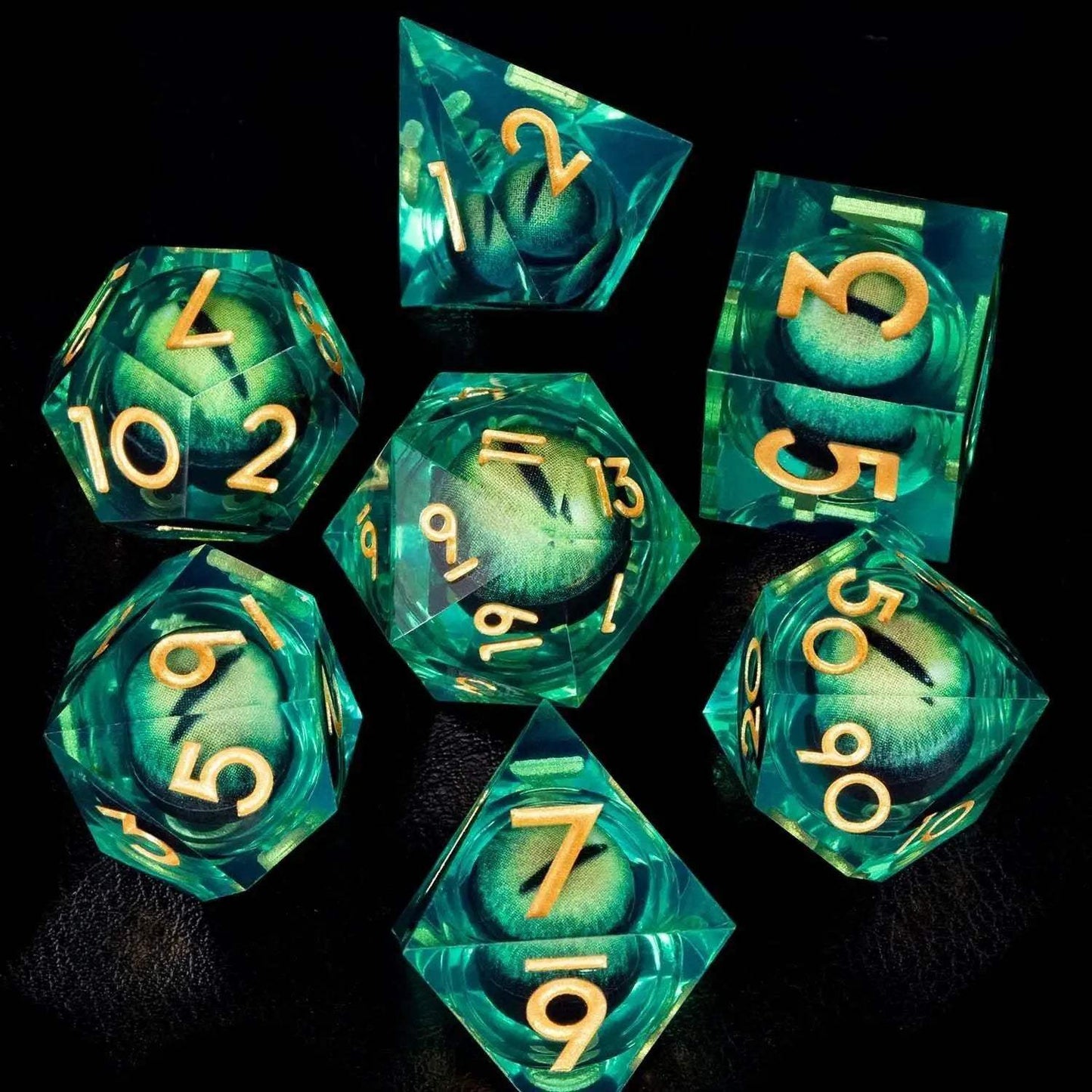 Handmade Resin D20 Dice Set with Red Rings and Liquid Flow Design for Dungeons and Dragons Enthusiasts - ToylandEU