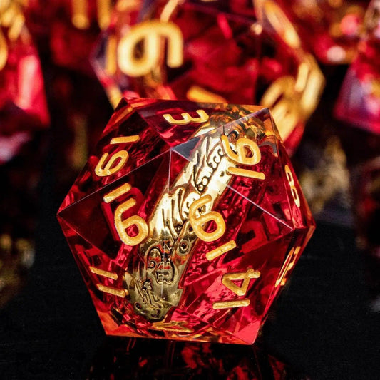  Handmade Resin D20 Dice Set with Red Rings for D&D -  ToylandEU™