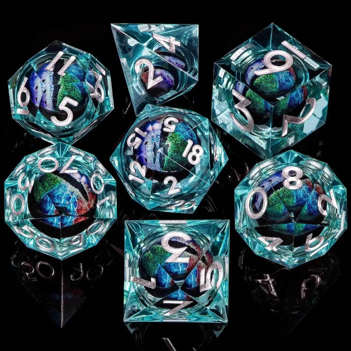  Handmade Resin D20 Dice Set with Red Rings for D&D -  ToylandEU™