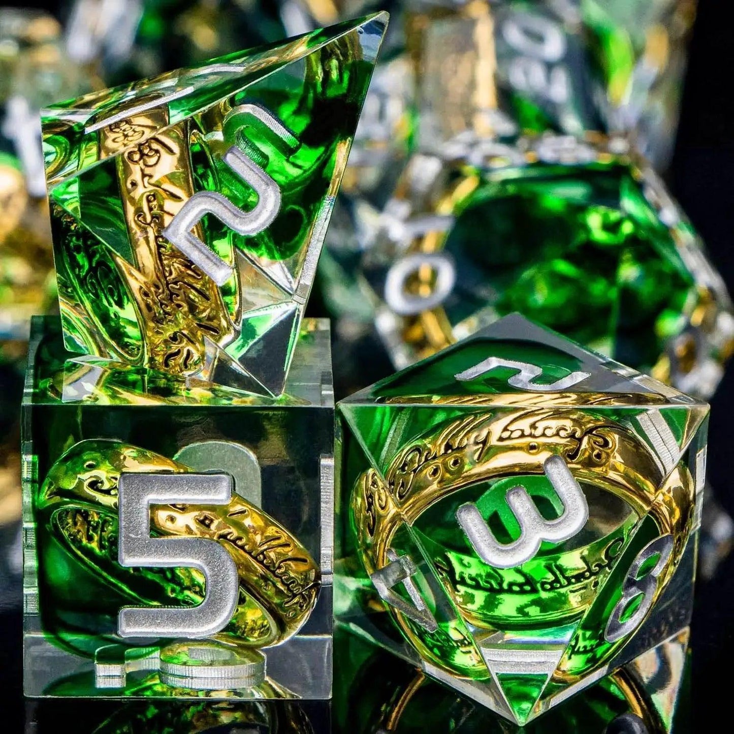  Handmade Resin D20 Dice Set with Red Rings for D&D -  ToylandEU™