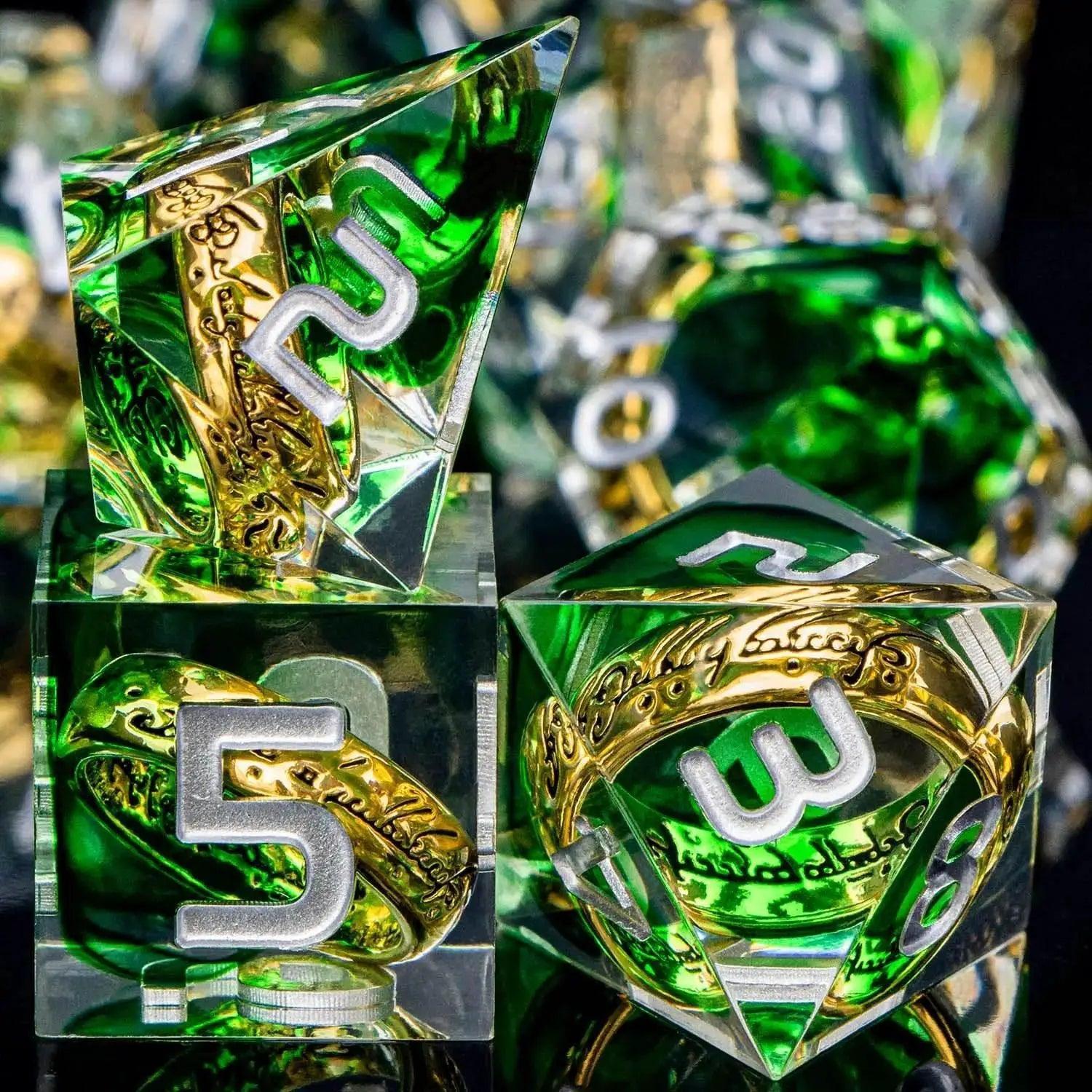  Handmade Resin D20 Dice Set with Red Rings for D&D -  ToylandEU™