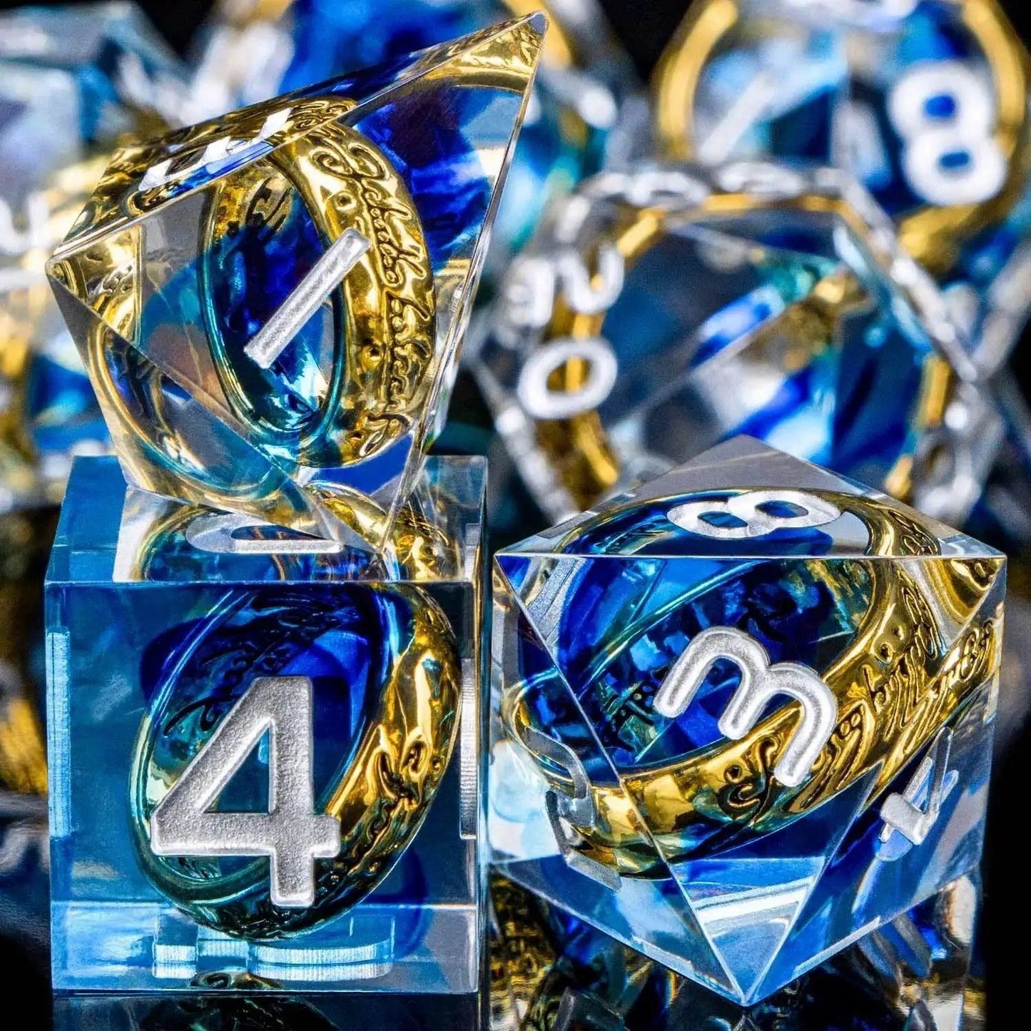  Handmade Resin D20 Dice Set with Red Rings for D&D -  ToylandEU™