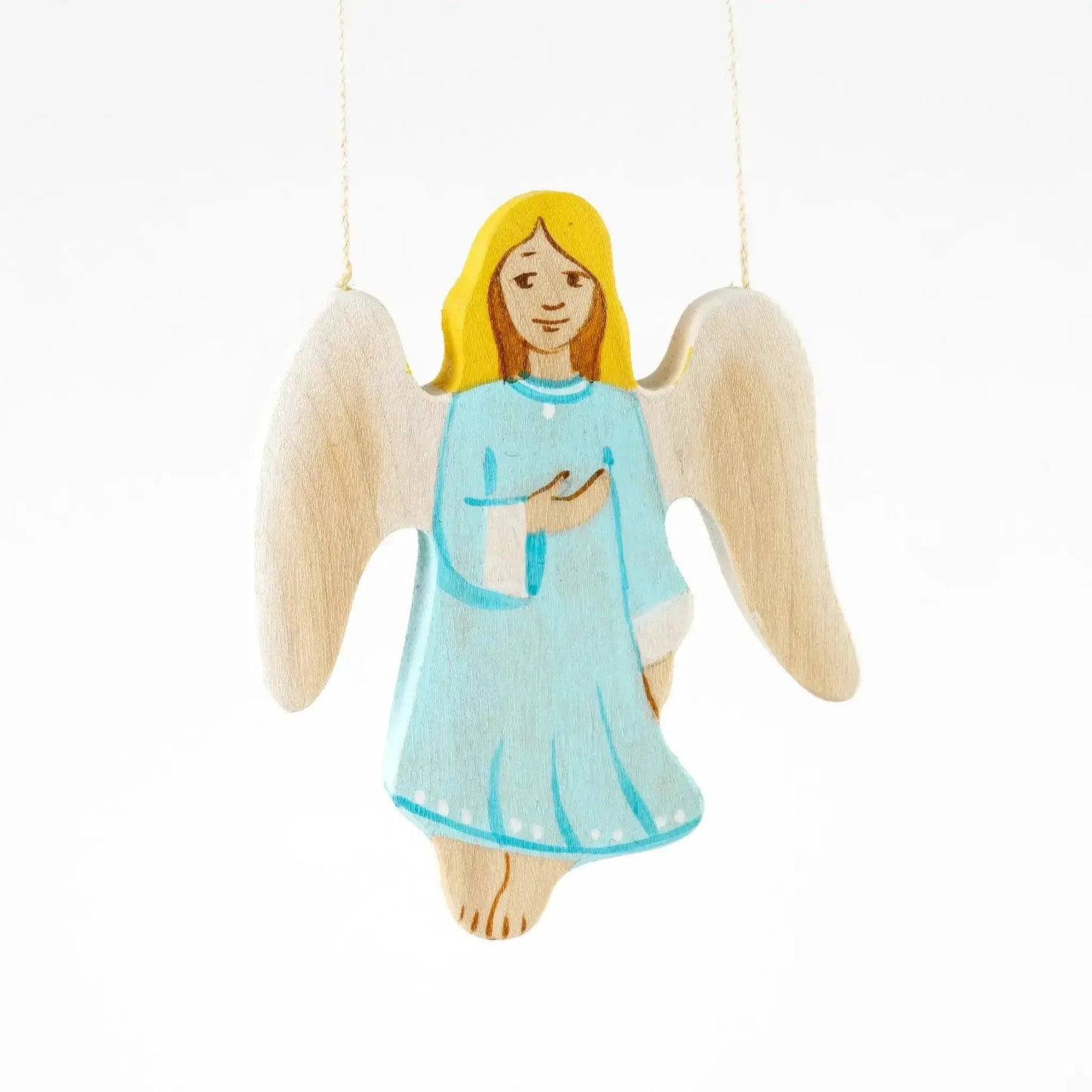 Handmade Solid Wood Angel Figurine For Play And Decor - ToylandEU