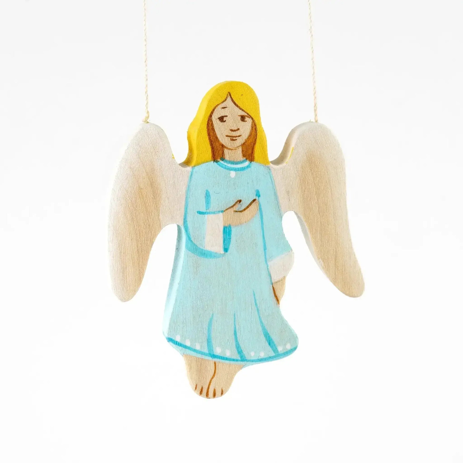 Handmade Solid Wood Angel Figurine For Play And Decor - ToylandEU