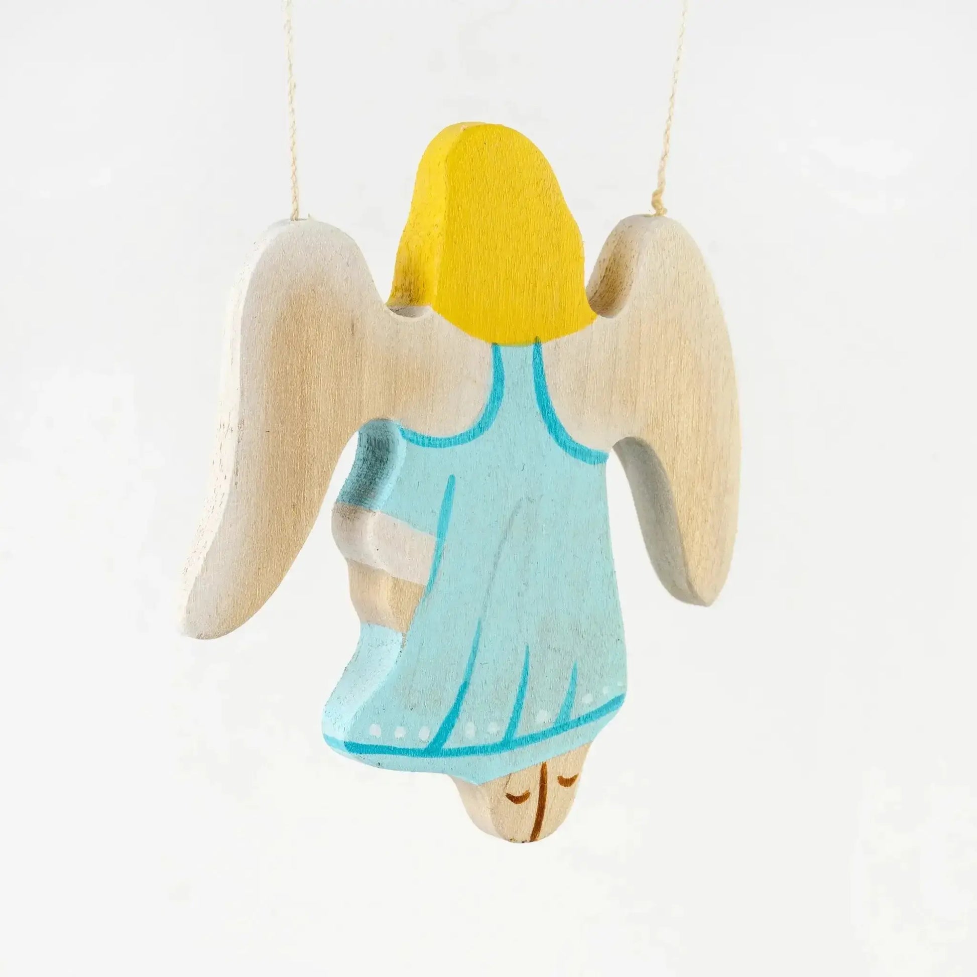 Handmade Solid Wood Angel Figurine For Play And Decor - ToylandEU