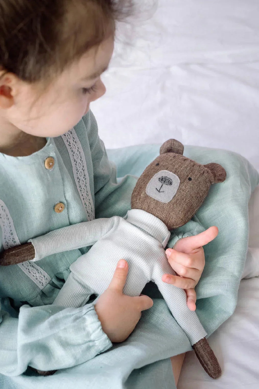 Handmade Stuffed Bear Toy Soft And Safe Natural Materials - ToylandEU