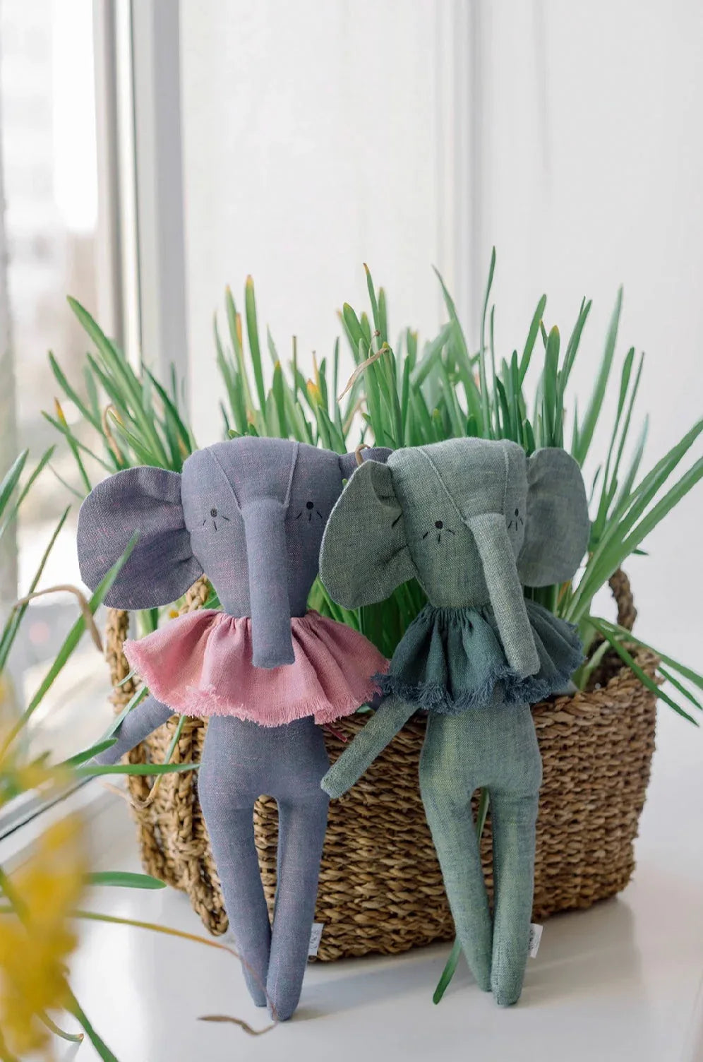 Handmade Stuffed Elephant Toy Soft All Natural Plush - ToylandEU