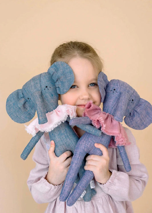 Handmade Stuffed Elephant Toy Soft All Natural Plush - ToylandEU