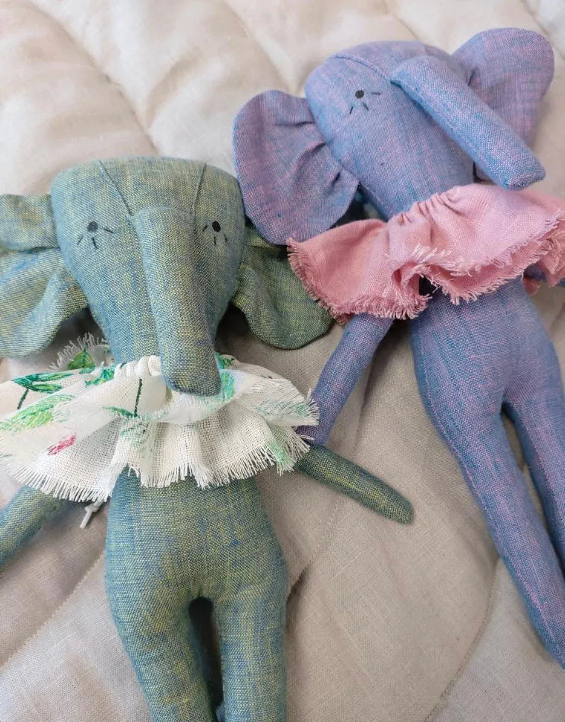 Handmade Stuffed Elephant Toy Soft All Natural Plush - ToylandEU