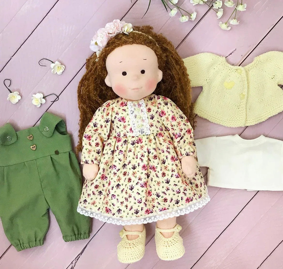 Handmade Waldorf Doll for Dress Up With Removable Clothes - ToylandEU