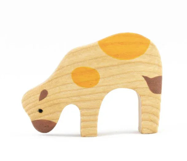 Handmade Wooden Baby Cow Toy for Imaginative Playtime - ToylandEU
