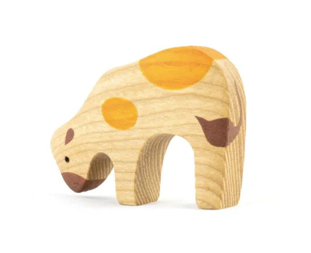Handmade Wooden Baby Cow Toy for Imaginative Playtime - ToylandEU