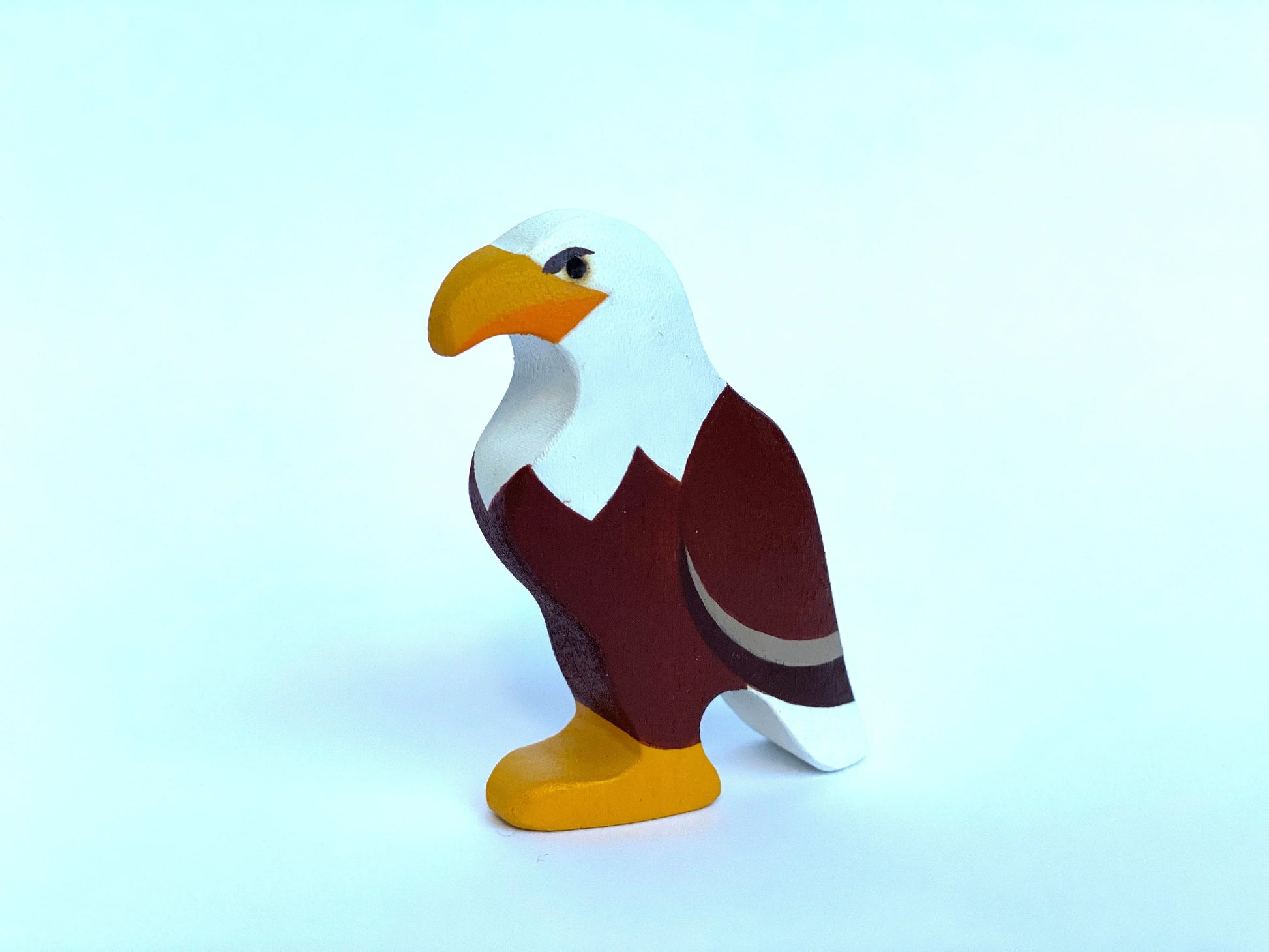 Handmade Wooden Bald Eagle Figurine For Educational Play - ToylandEU