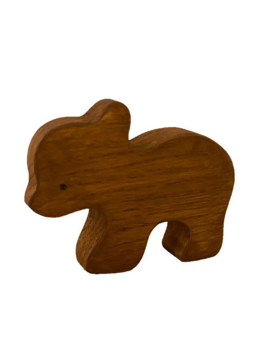 Handmade Wooden Bear Figurine For Creative Play And Educational Fun - ToylandEU