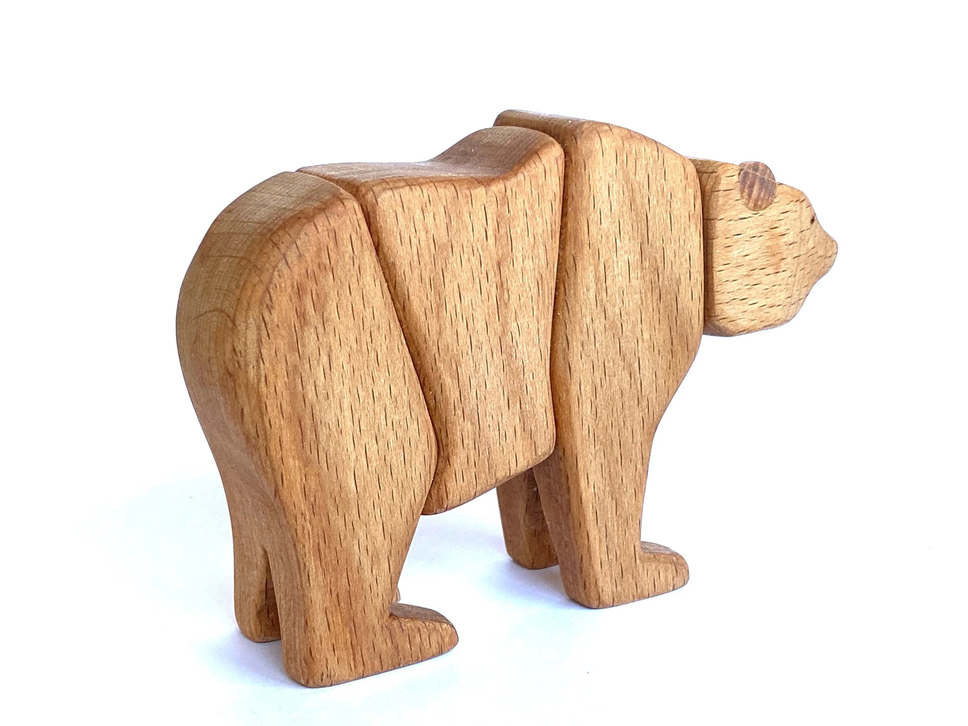Handmade Wooden Bear Toy For Creative Play And Imagination - ToylandEU