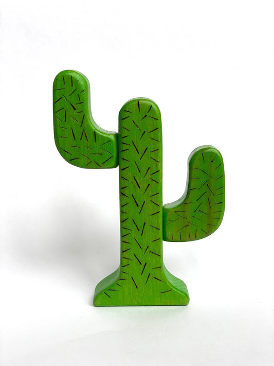 Handmade Wooden Cactus Toy for Imaginative Play and Motor Skills - ToylandEU