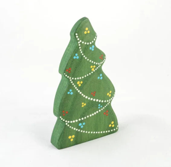 Handmade Wooden Christmas Tree With Garland Safe For Kids - ToylandEU