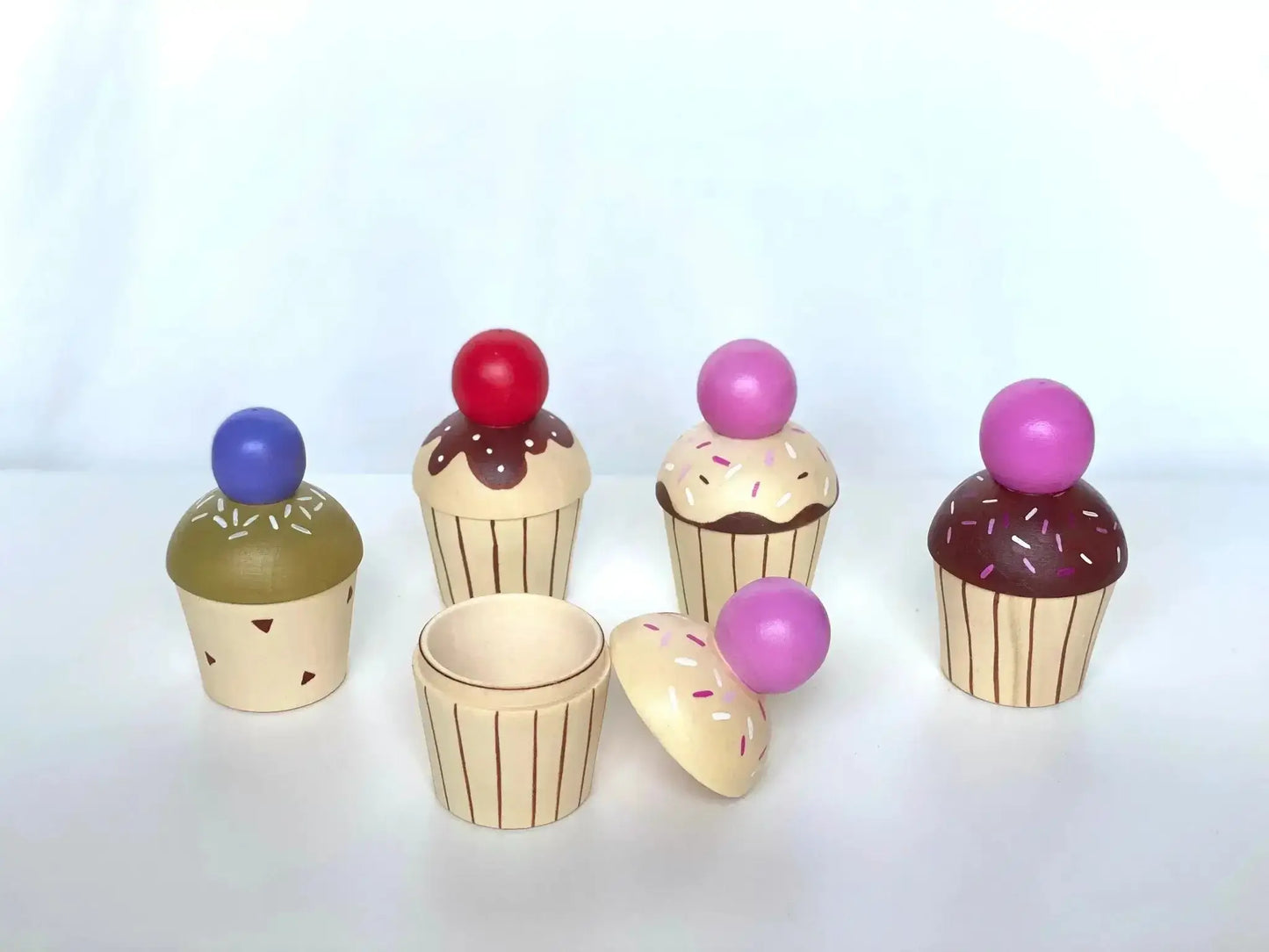 Handmade Wooden Cupcake Toy With Removable Top For Storing - ToylandEU