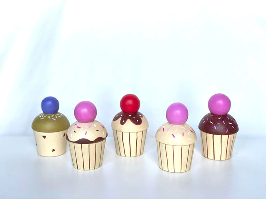 Handmade Wooden Cupcake Toy With Removable Top Storage - ToylandEU