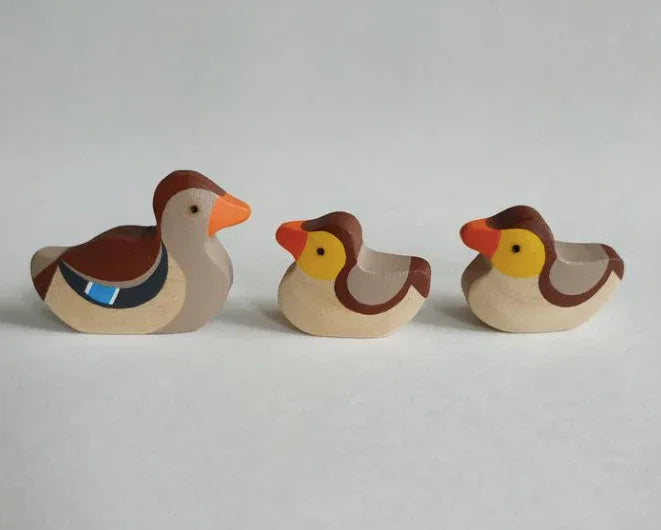Handmade Wooden Duck Set Of Four For Imaginative Play - ToylandEU