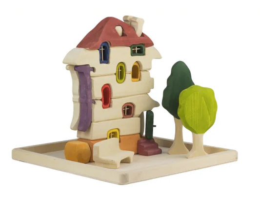 Handmade Wooden House Building Blocks Set For Kids - ToylandEU