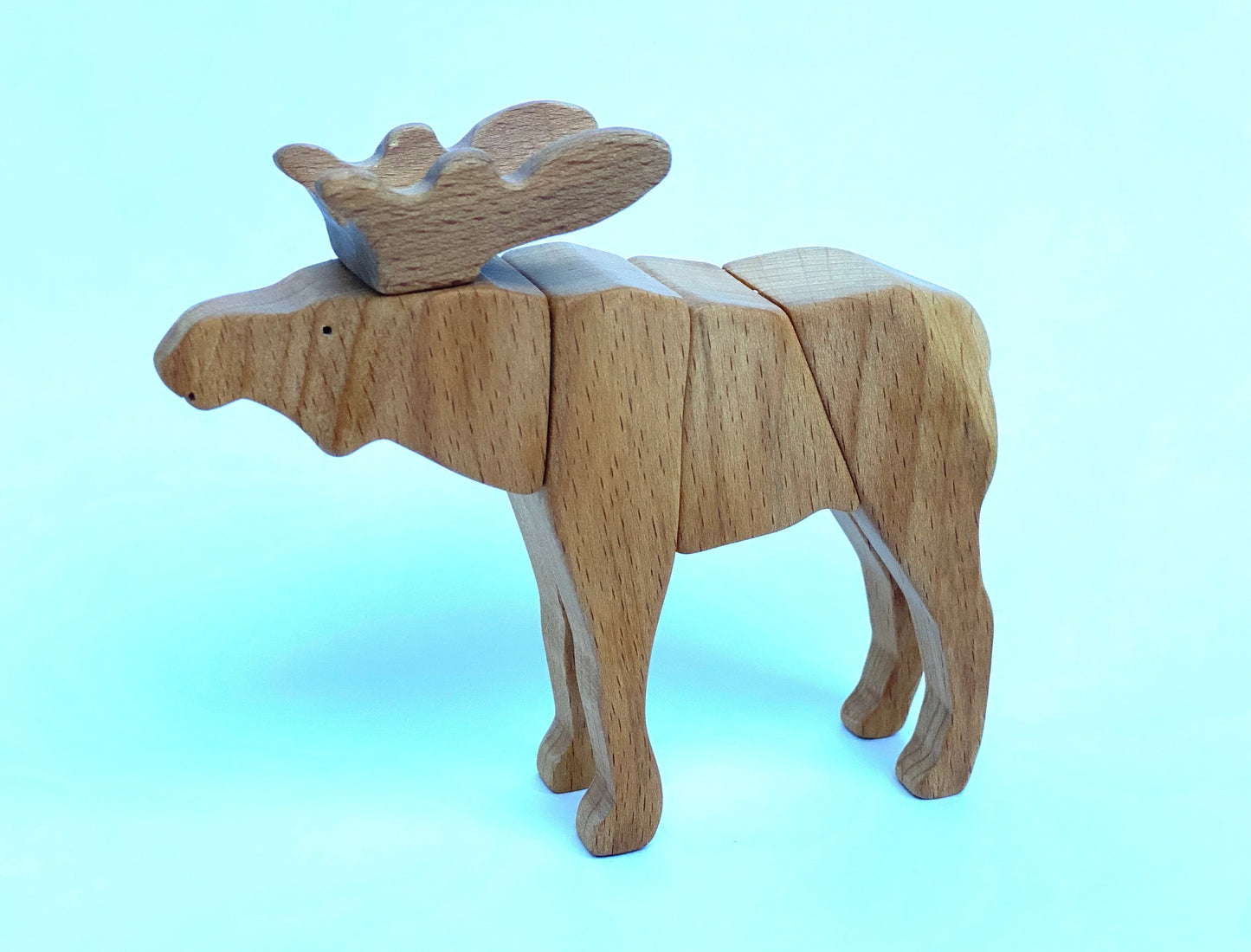 Handmade Wooden Moose Toy For Creative Imaginative Play - ToylandEU