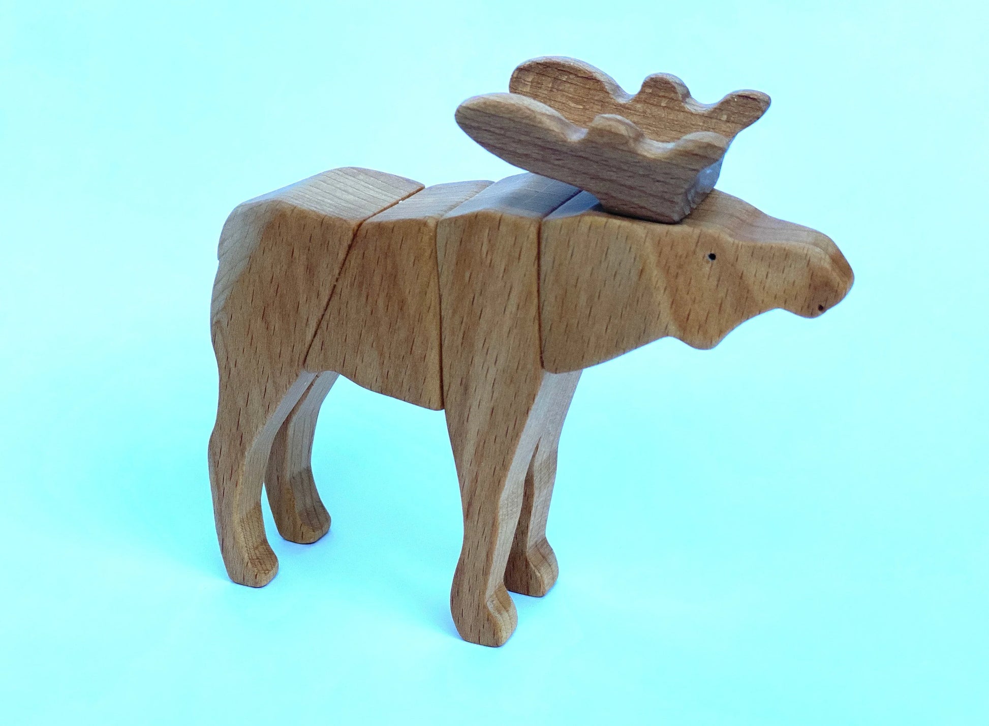 Handmade Wooden Moose Toy For Creative Imaginative Play - ToylandEU