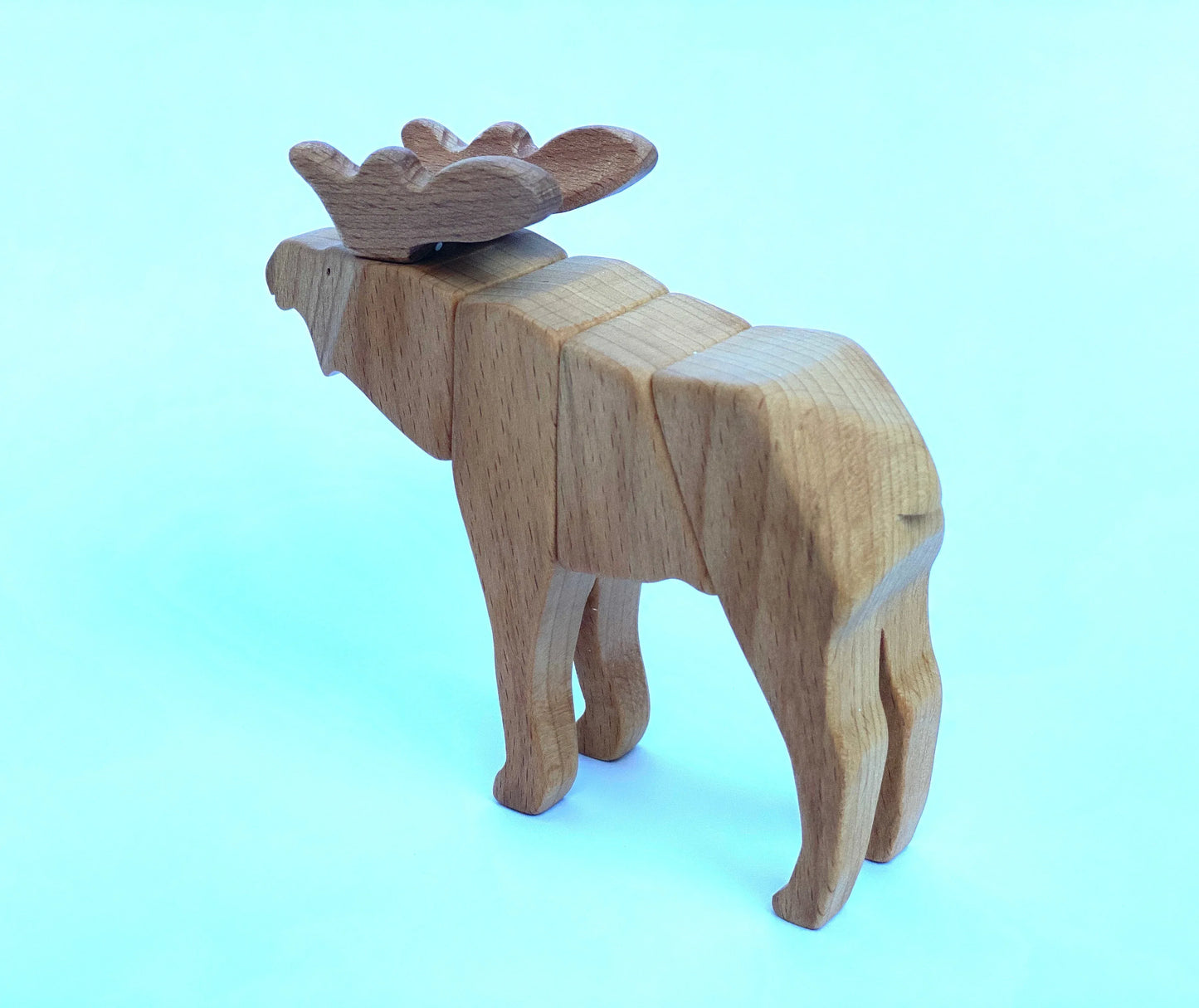 Handmade Wooden Moose Toy For Creative Imaginative Play - ToylandEU
